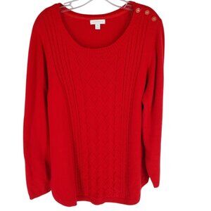 Charter Club Red Sweater Holiday Cozy Plus Curvy Bold Valentine's Day 2X